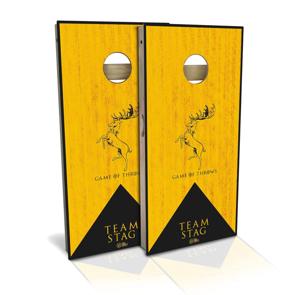 Skip's Garage 2' x 3' Game of Throws Team Stag Solid Wood Cornhole Set